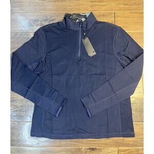 NWT Greyson‎ Tate Mock Neck Quarter Zip Top Maltese Blue Men’s Golf Shirt Small